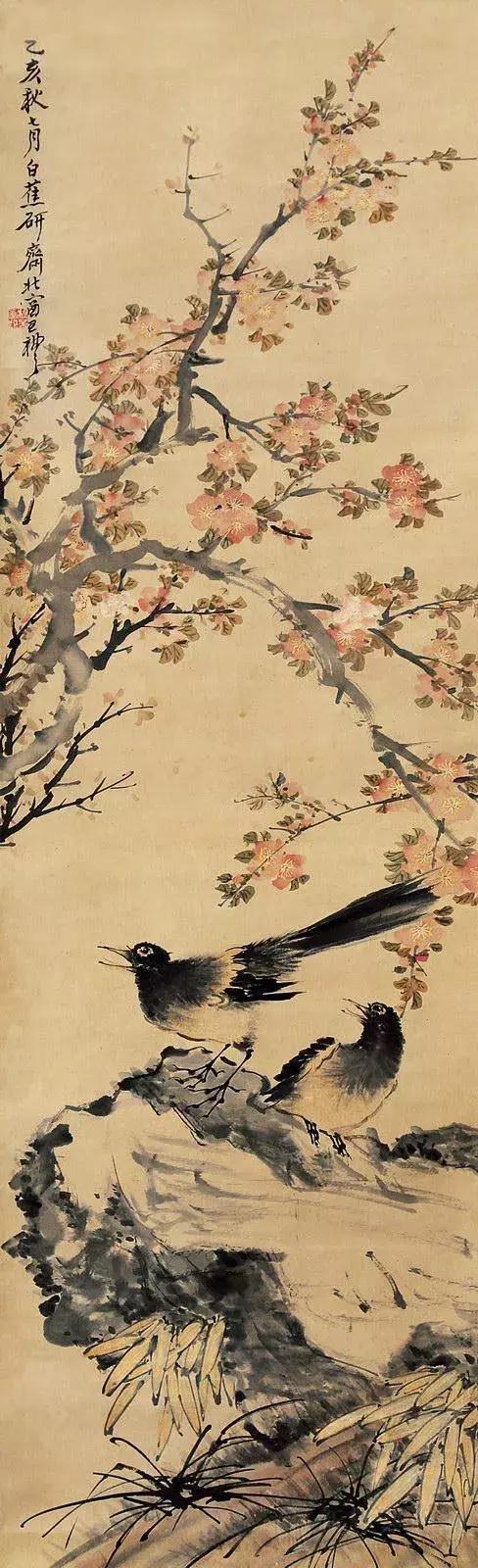 潘天寿100幅花鸟画欣赏,潘天寿花鸟画构图法