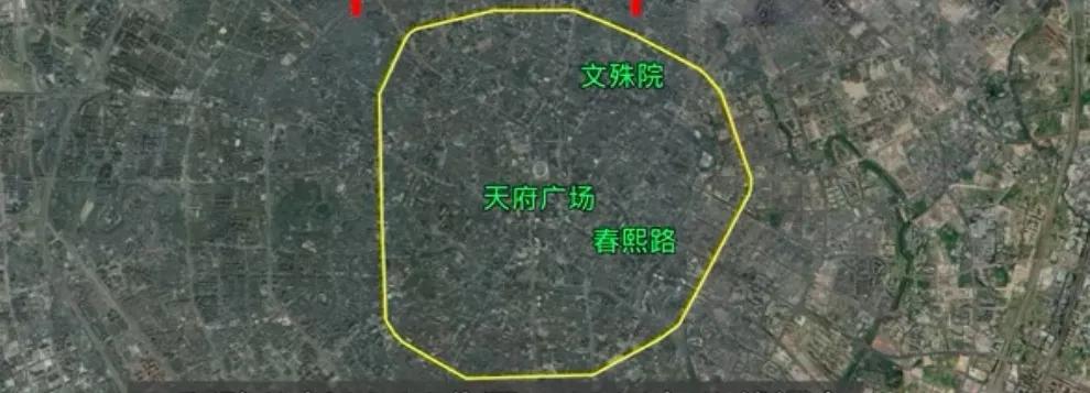 成都市的中轴线有多少公里,成都的环线很圆