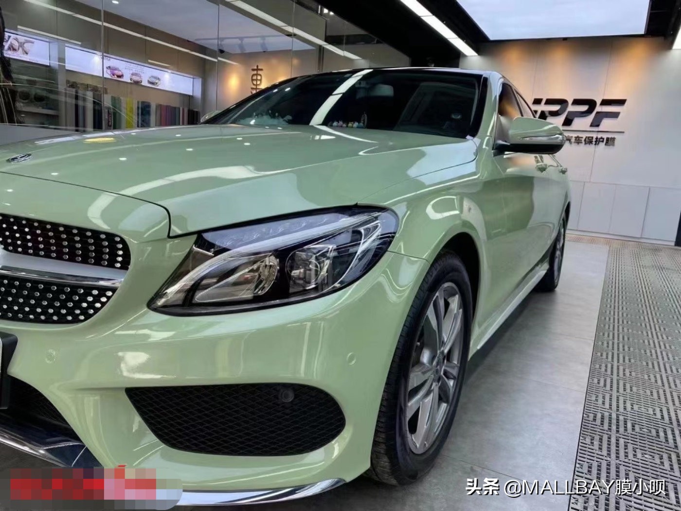 奔驰c级2022款最漂亮改色,奔驰c20改色膜效果图