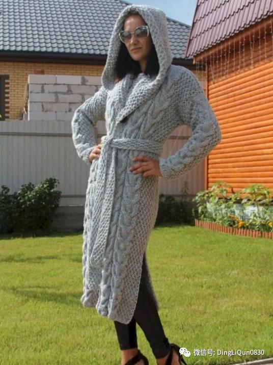 春秋针织女装长款开衫外套,加肥加大针织开衫外套长款