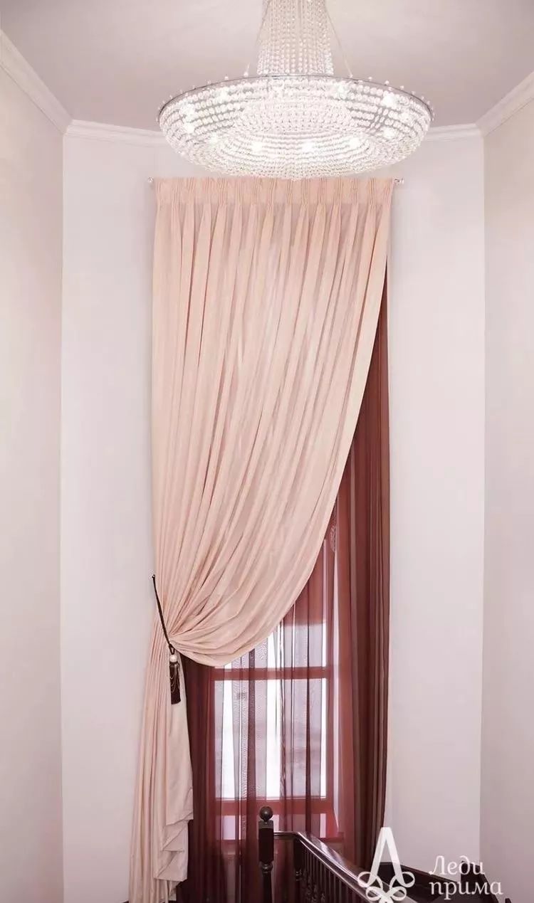 别墅客厅窗帘最新款式效果图,2020别墅窗帘