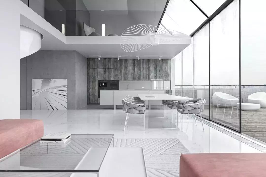 最新款客厅挑空设计图效果图,国外挑空客厅设计极简