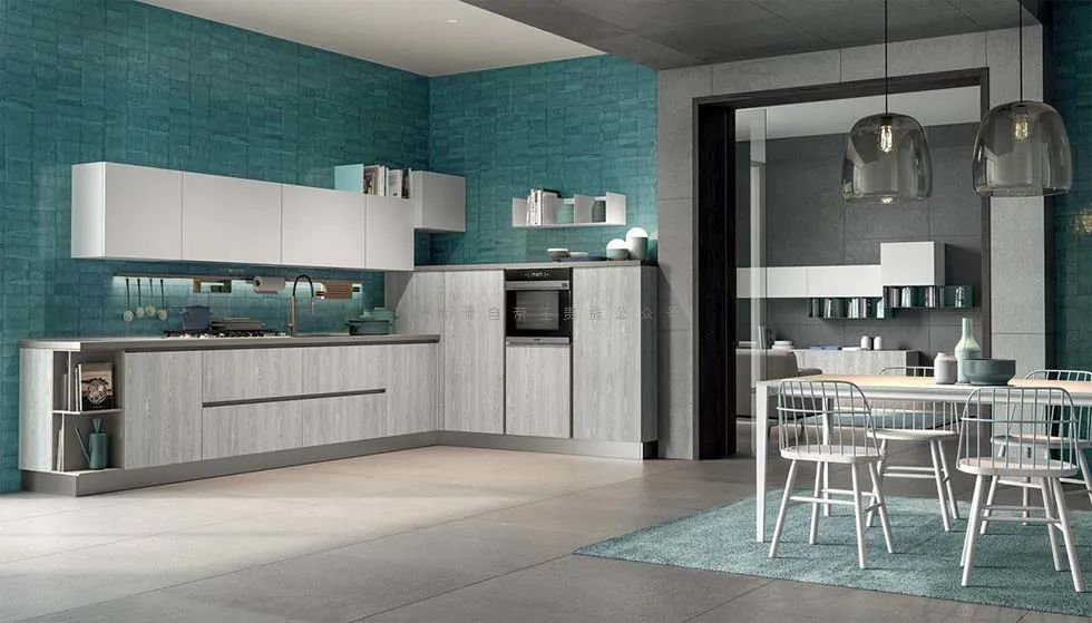 橱柜厨边柜电视柜一体,现代风格厨房橱柜一体柜