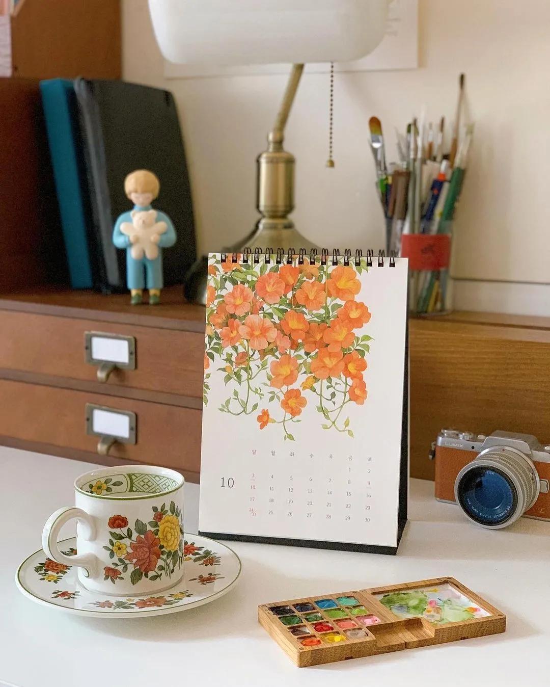 超美水彩画治愈,韩国女孩画画