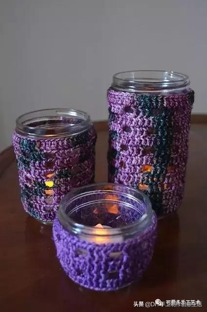 旧瓶子改花瓶套的钩法,旧玻璃瓶编织教程