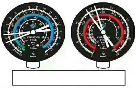 正确使用压力表测空调制冷剂压力,怎样根据压力表判断空调系统故障