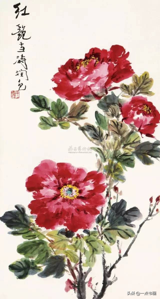 国色天香牡丹国画,牡丹怎样调色才能画出国色天香