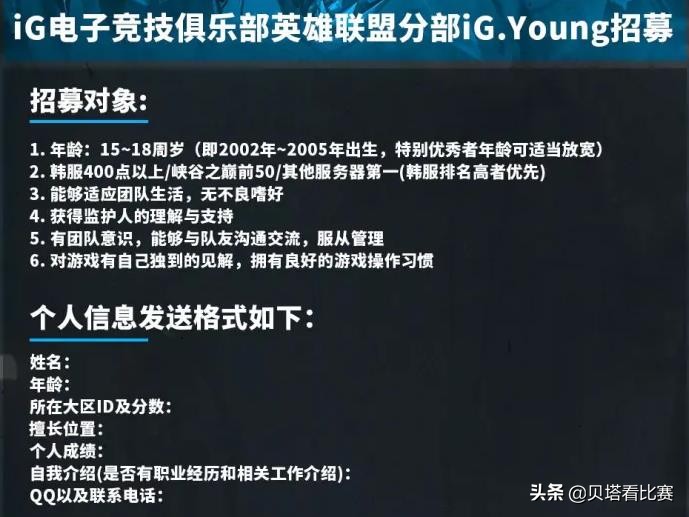 lpl各大战队青训,lpl各大俱乐部招人条件