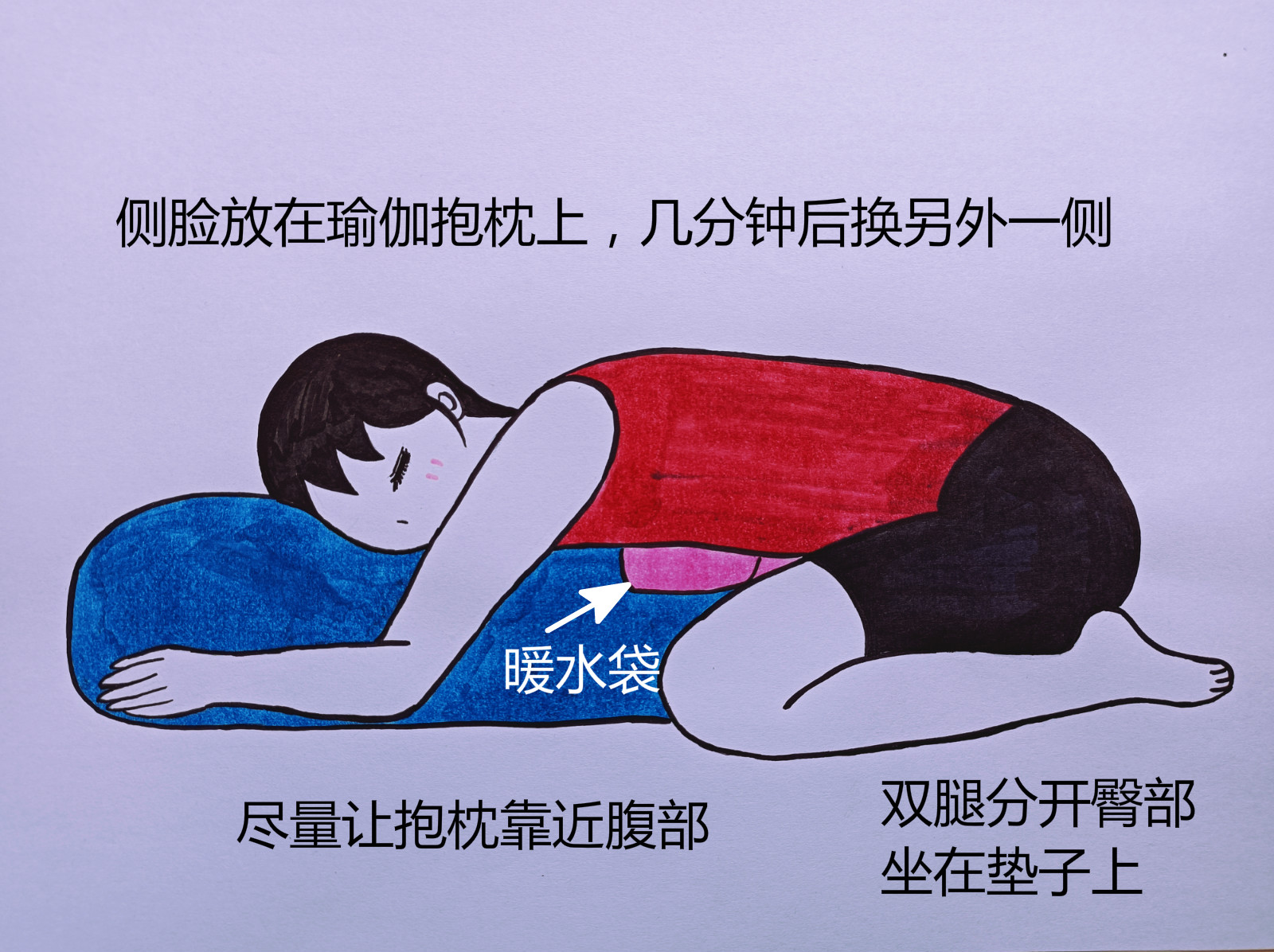 姨妈期疼痛瑜伽缓解体式,缓解痛经的瑜伽经络操初学者