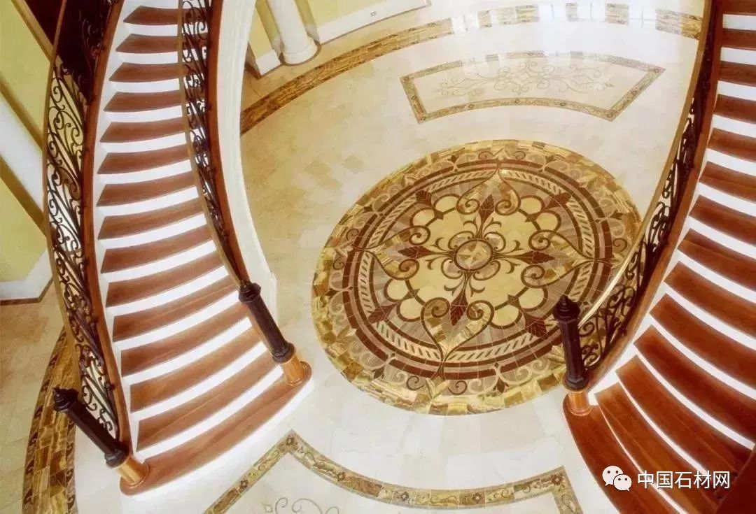 石材水刀加工方法,地面玄关石材水刀拼花效果图