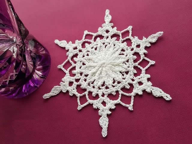 简单手工钩织雪花,钩编高清雪花图解教程