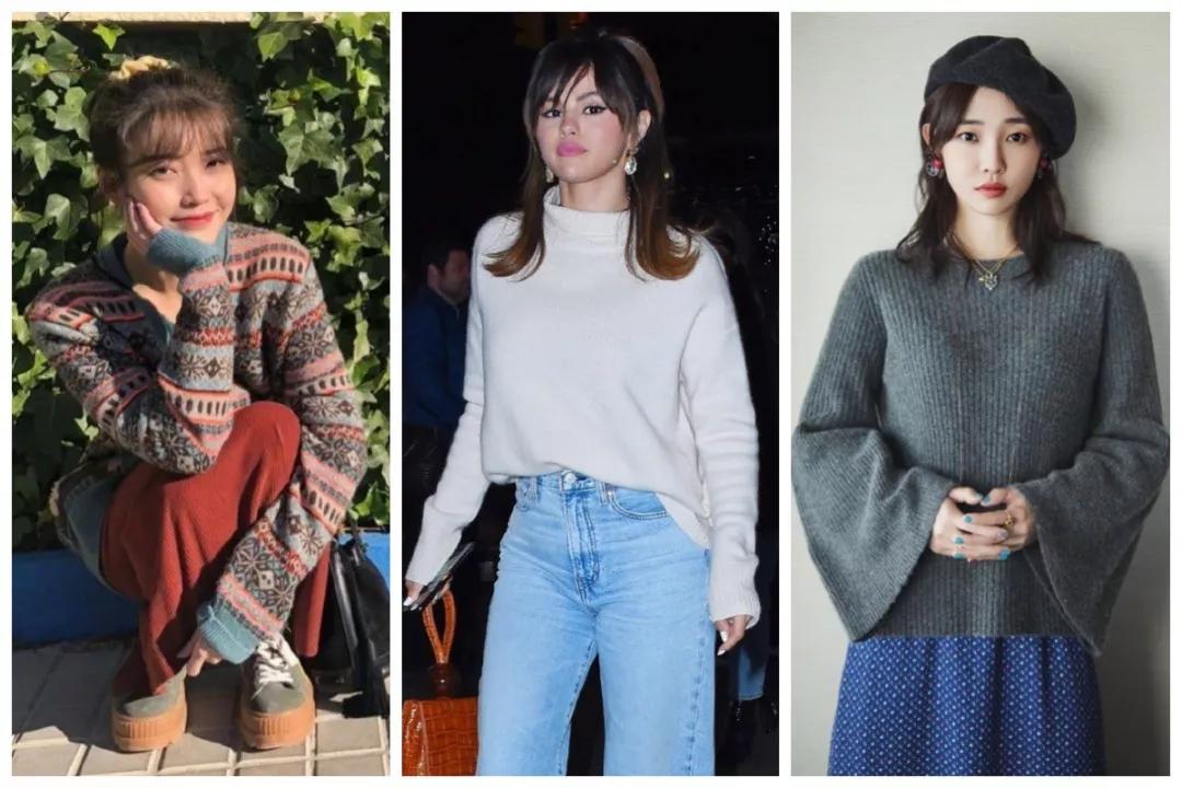 刘雯拉链毛衣哪个牌子好看,刘雯穿的熊图案毛衣