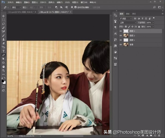 ps怎么制作古风工笔画,ps古风效果制作教程