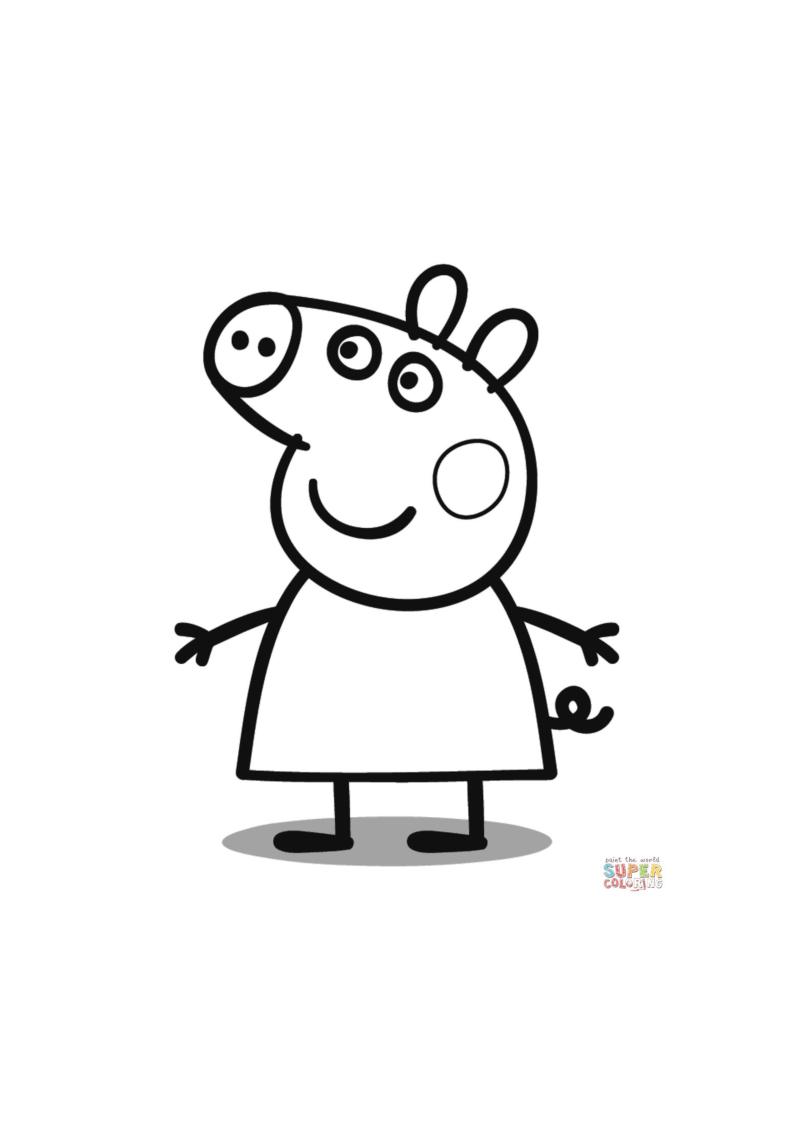 小猪佩奇填色画图片可打印,小猪佩奇填色小视频