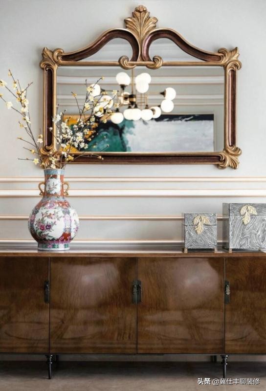 石膏线条天花板装修效果图,简单的石膏线条装修