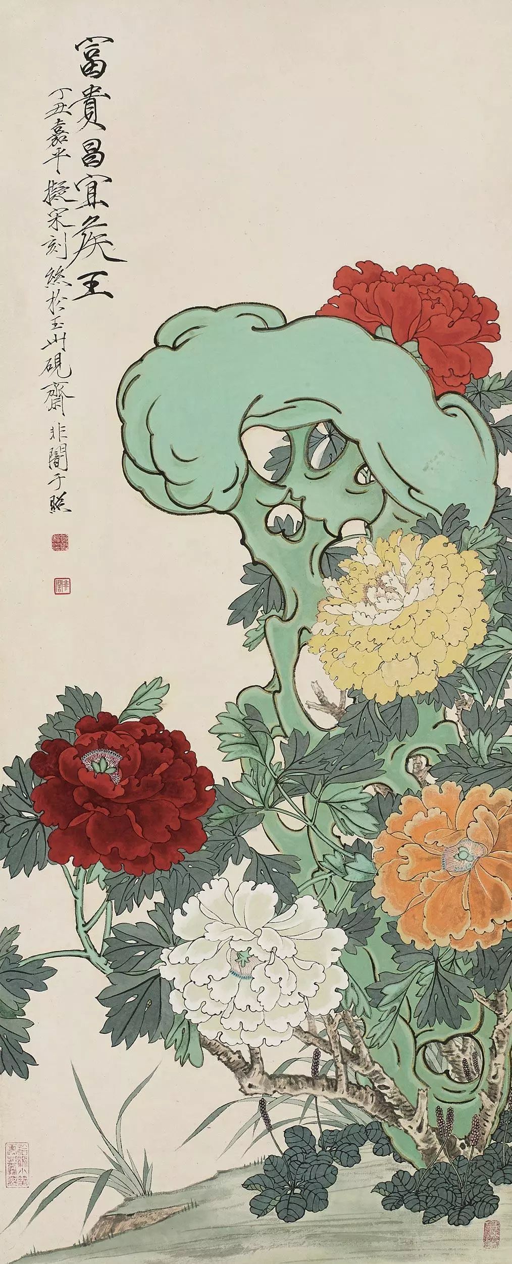 100幅精美写意牡丹画,名家大写意画牡丹作品图片