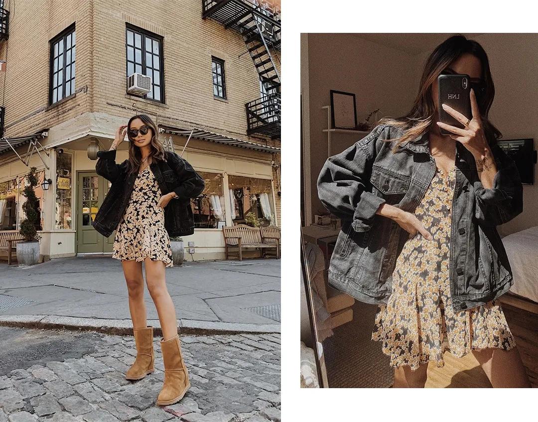 碎花裙与秋天更搭,碎花裙穿搭的正确模式穿出高级感