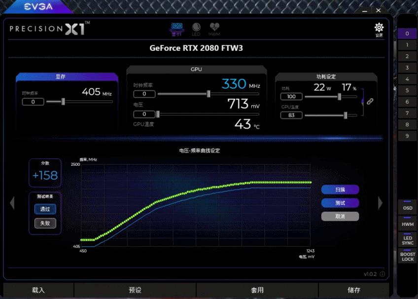 EVGARTX2080FTW3GAMING显卡测试+PrecisionX1超频驱动介绍
