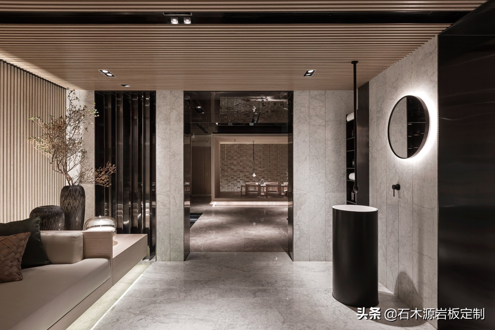 现代绿色自然屋,全屋岩板轻奢风格