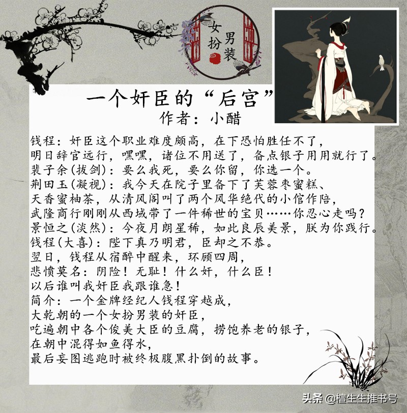 十大古言小说女扮男装,女扮男装言情文