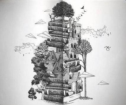 针管笔画向日葵,针管笔画100幅欣赏