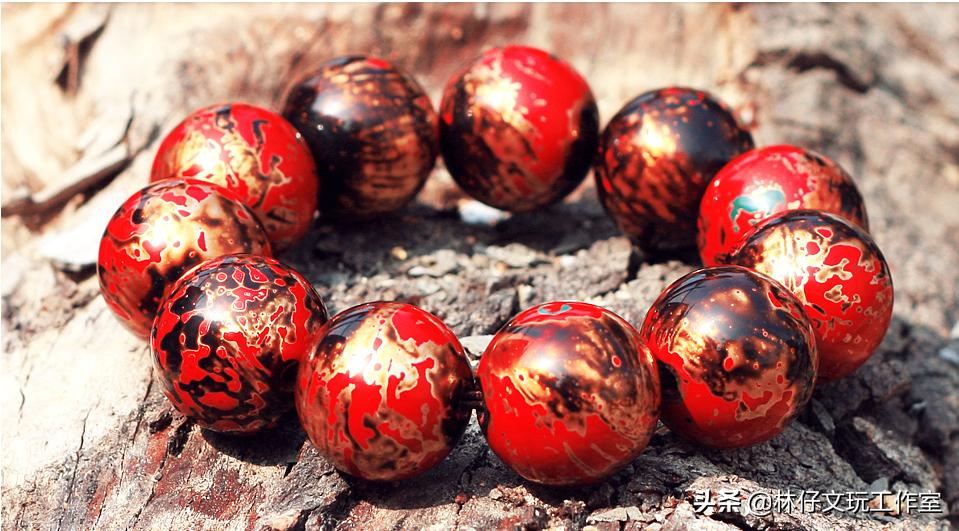 大漆八大守护佛珠,大漆犀皮佛珠教程