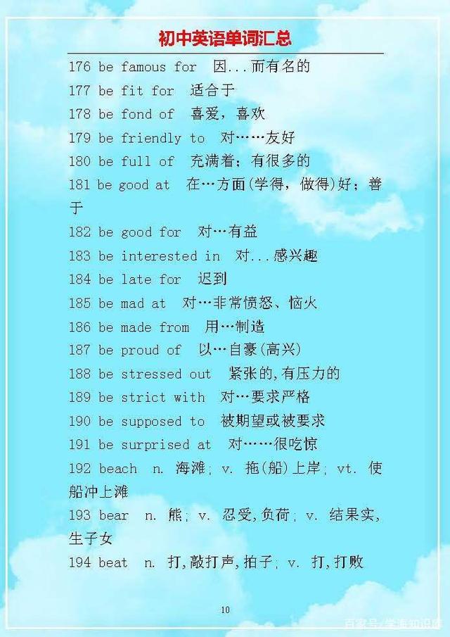 初中英语单词整理成句子,初中英语2000必背单词免费下载