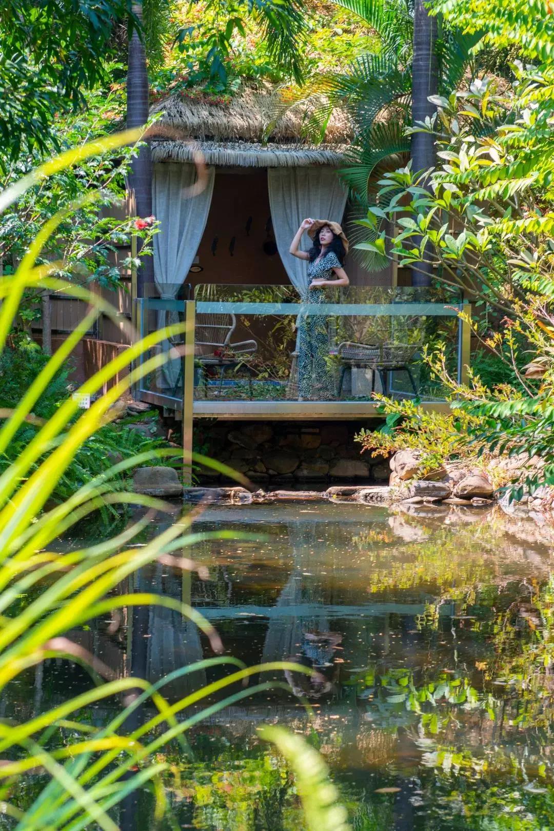 藏在河源爱心岛上的温泉民宿，巴厘岛风情小别墅，私家泡池，惊艳