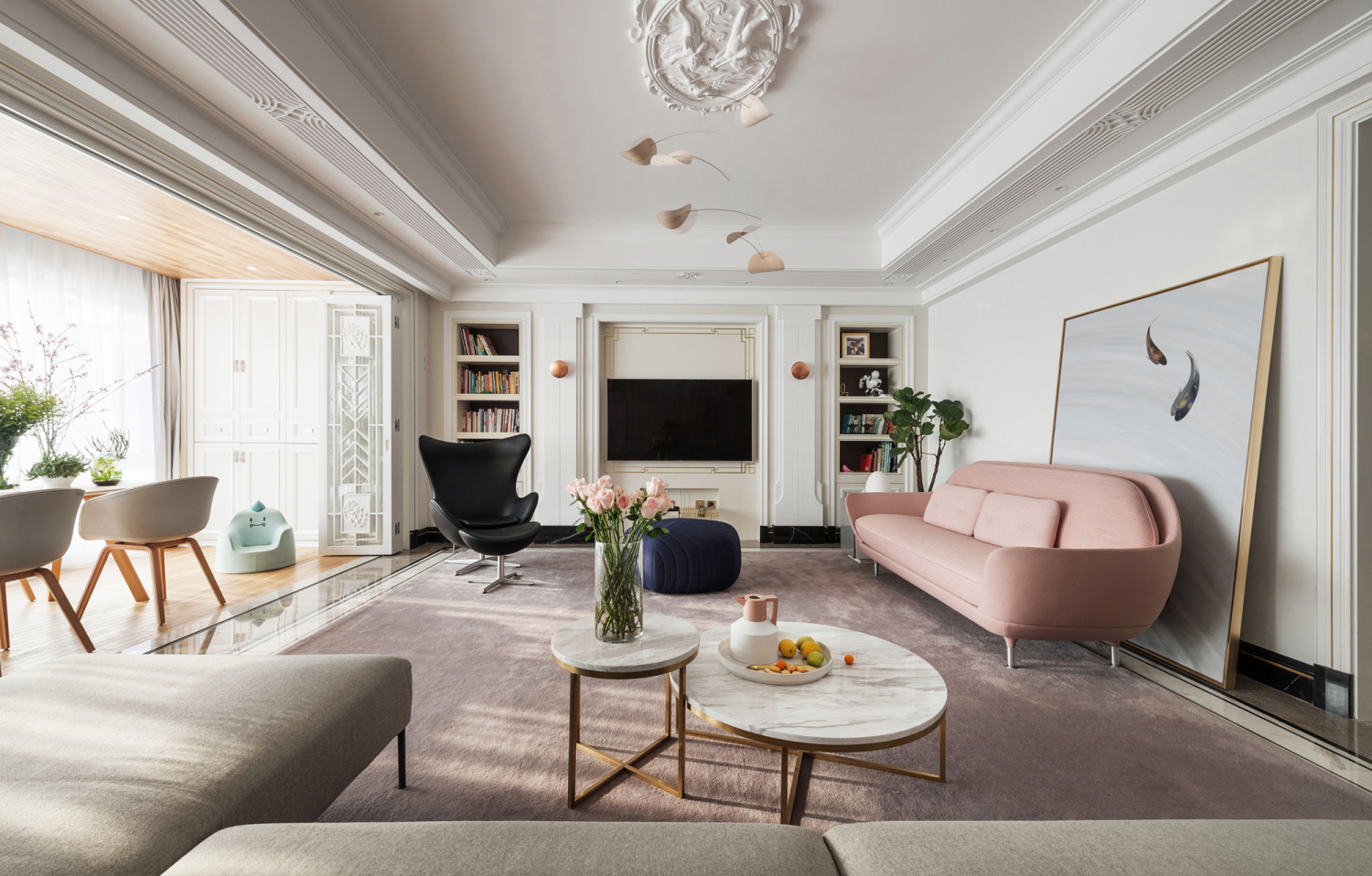 房子装修漂亮便捷的背景墙来啦,背景墙较短新中式效果图大全