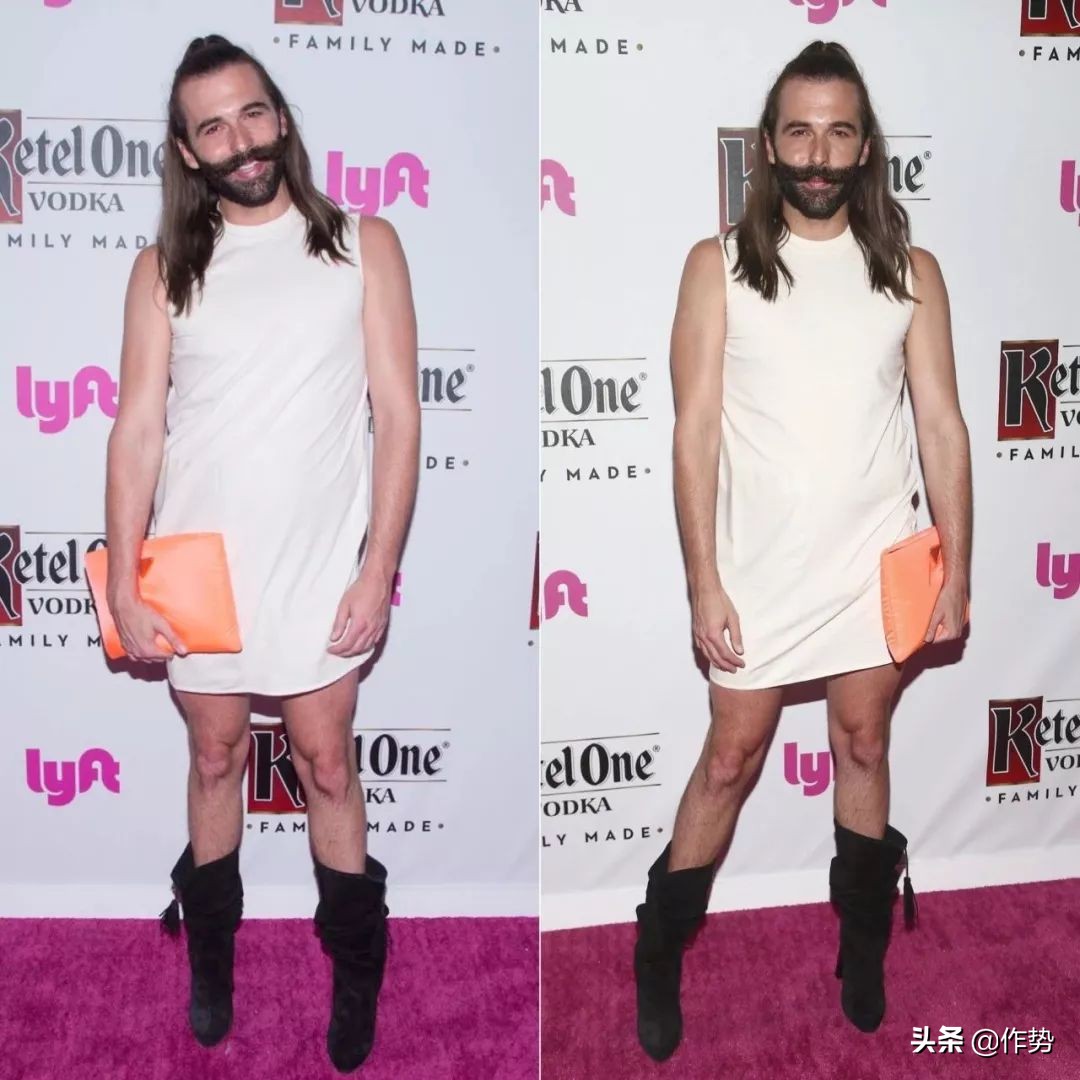 这位大胡子大哥，竟然偷了宋茜和杨幂的衣服去走红毯？！