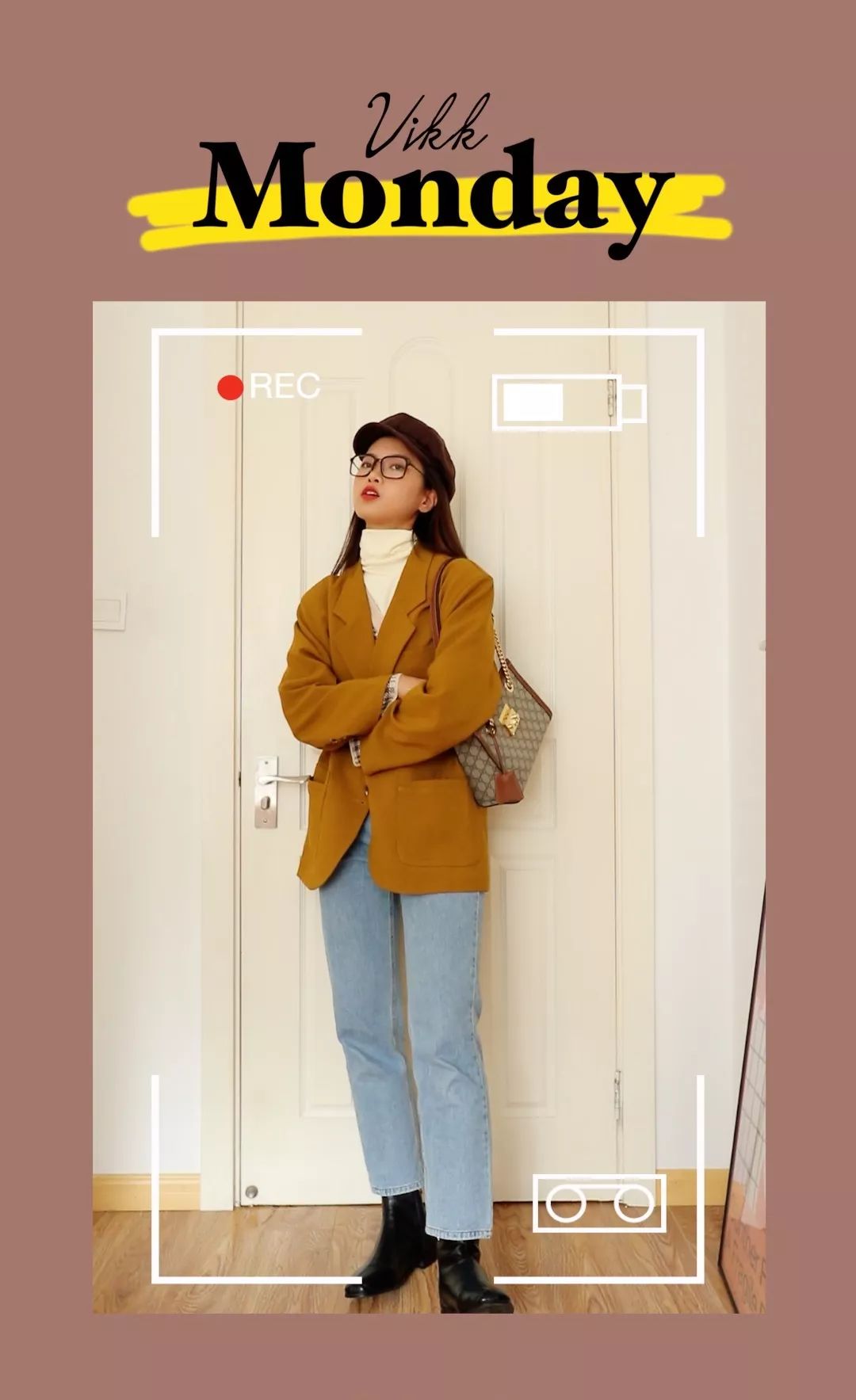 复古冬日穿搭中性,日杂风冬日穿搭