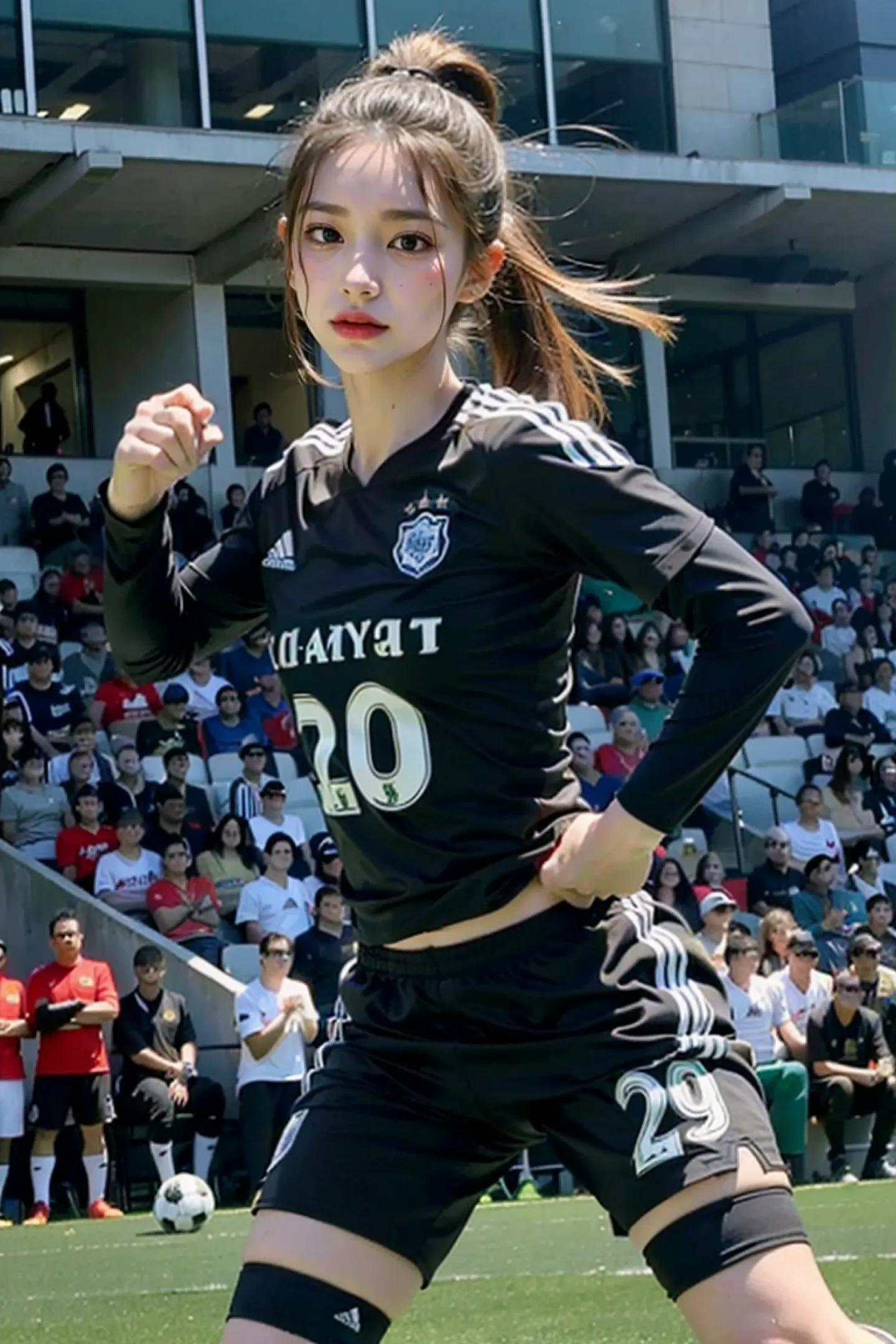 足球场上最美的女孩,足球场上挥洒汗水的少年