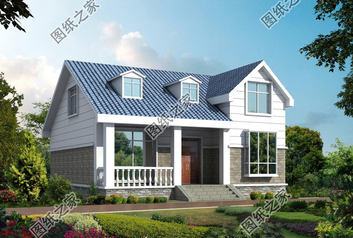 农村最简单实惠一层半设计图,农村一层半的设计图