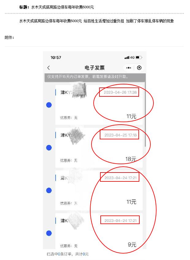 在天津的一处道路边停车，每年收费5000元？买得起车，或停不起车