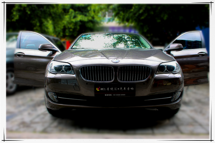 宝马5系升级中置音响安装教程,宝马5系三分频汽车音响改装方案