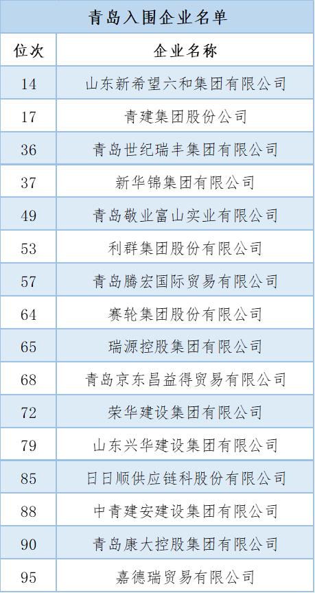 山东省民营百强青岛,山东民企100强出炉
