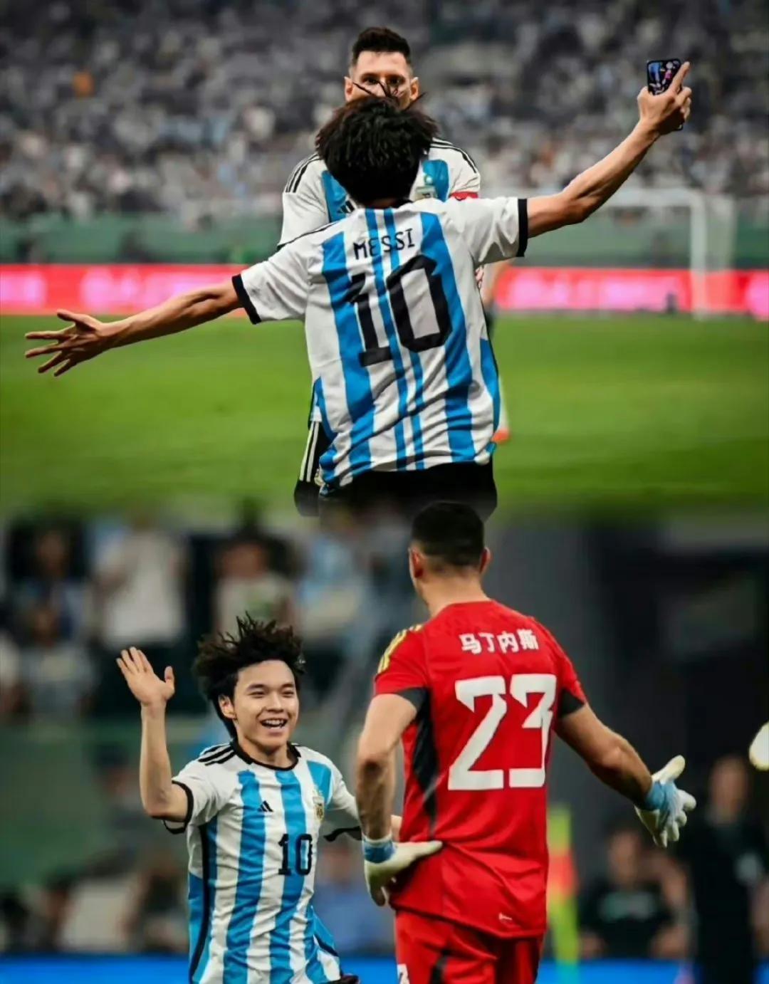 小伙闯入场拥抱梅西被拘,18岁球迷拥抱梅西被拘