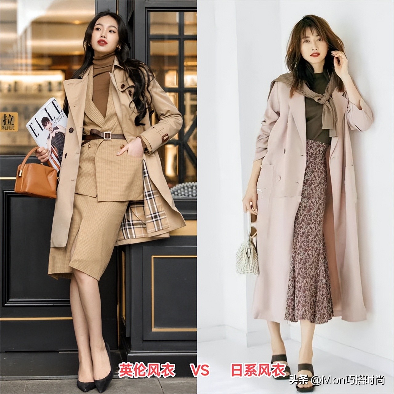 日系短风衣穿搭,经典日本女士风衣穿搭法