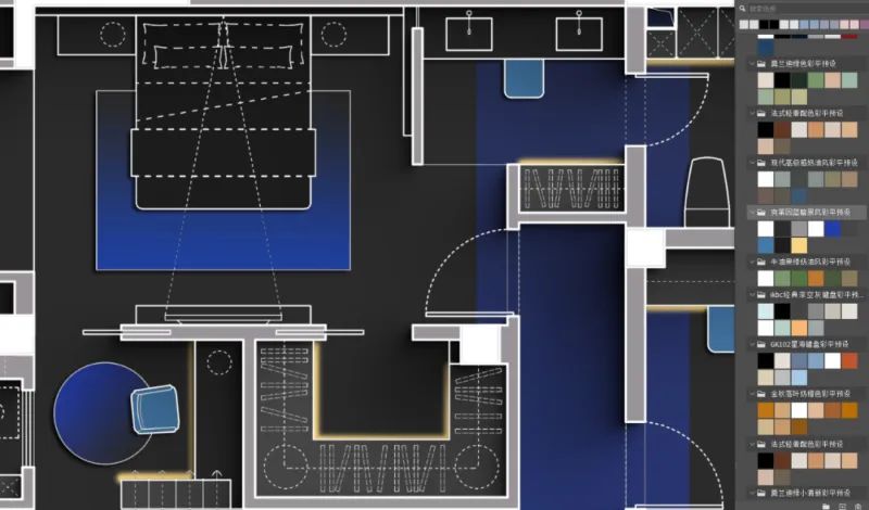用了这PS材质配色预设，轻松搞定彩平图