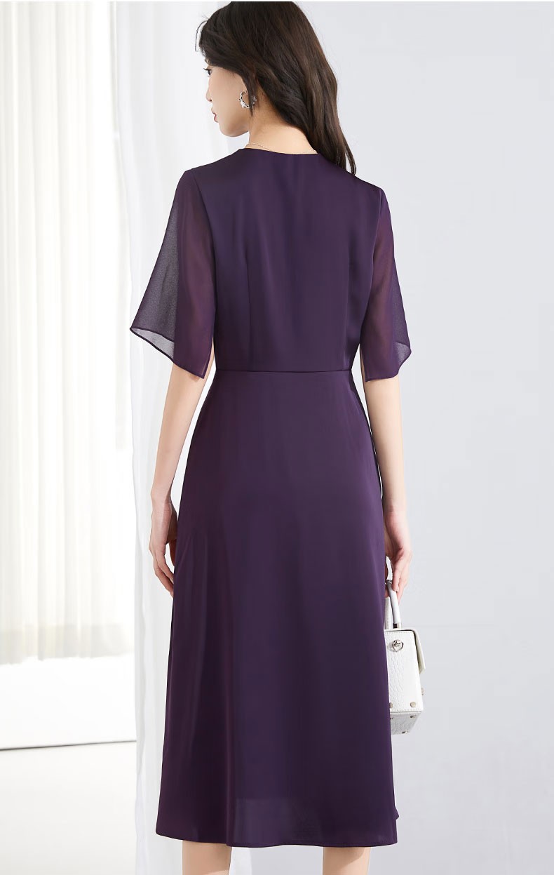 紫色连衣裙慵懒风高级感,漂亮显白洋气的紫色连衣裙来咯