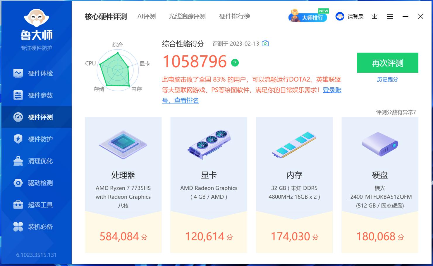 搭载R7-7735HS零刻SER6ProVEST,马甲版深度测试
