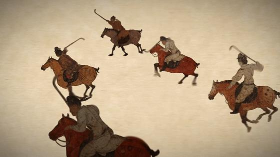 且看古人“击鞠杯”