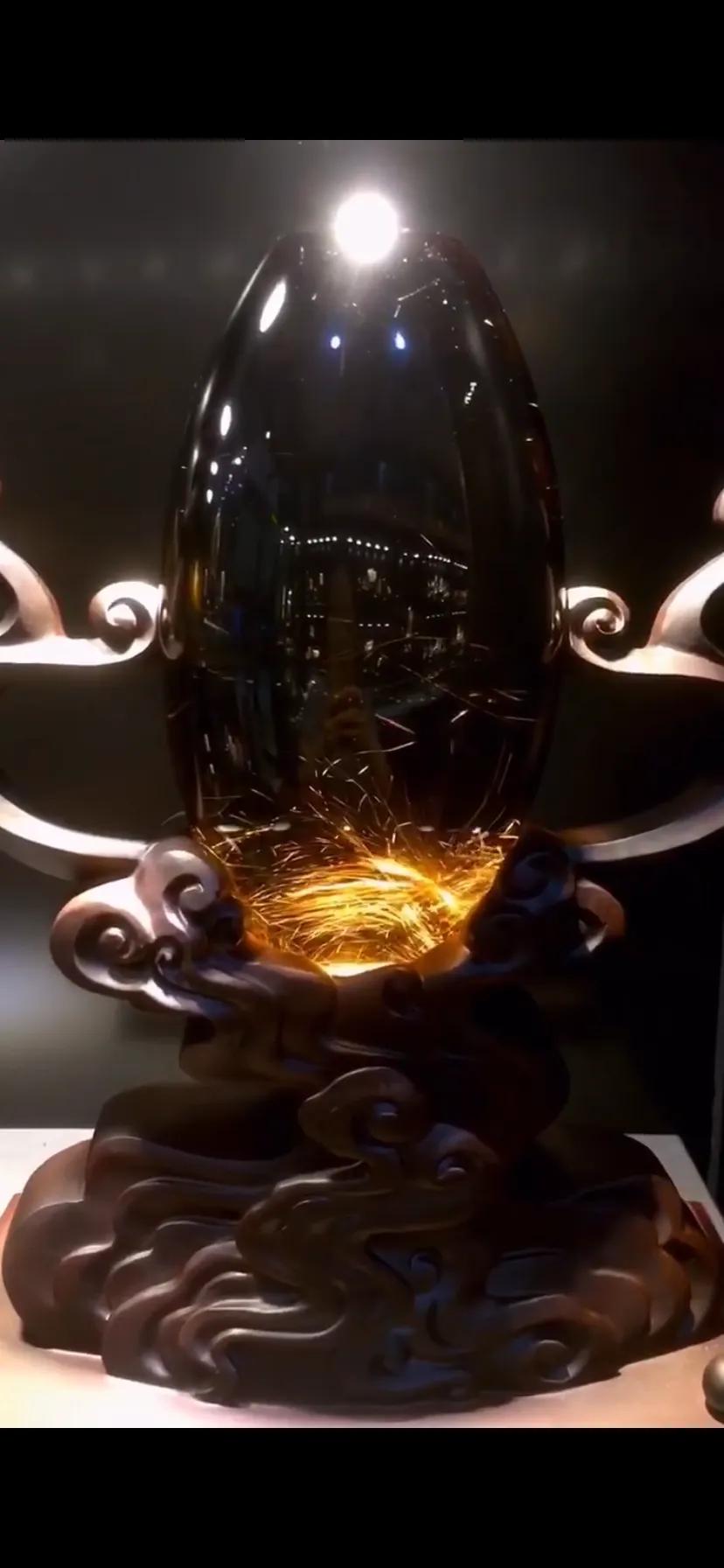 天然水晶原石超大摆件,天然水晶18寸黄色天然水晶球摆件