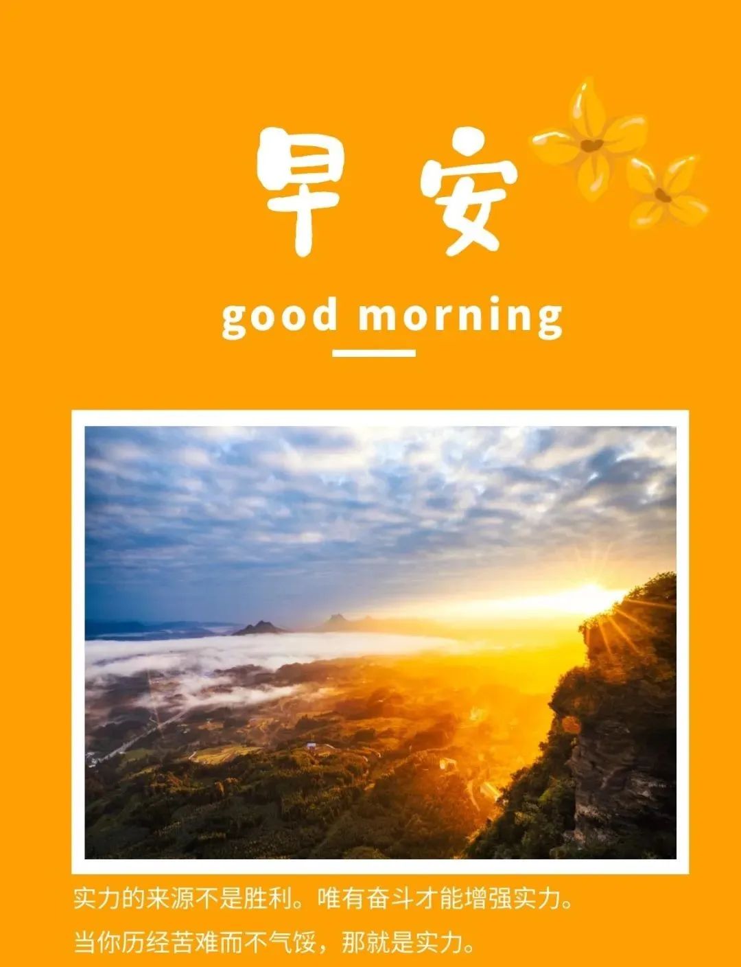 早安心语每日一语励志短句图片,早安问候语正能量努力的短句图片