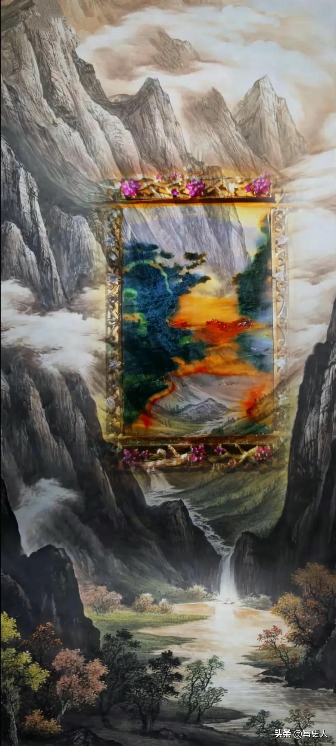 黄龙玉天然水草花纹造型,龙陵黄龙玉水草花原石图片