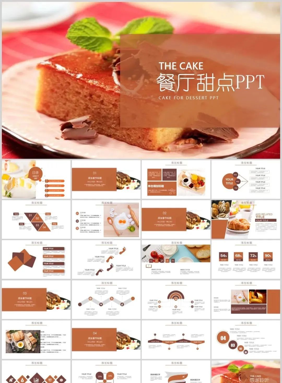 甜品食品ppt模板,甜品ppt模板教程