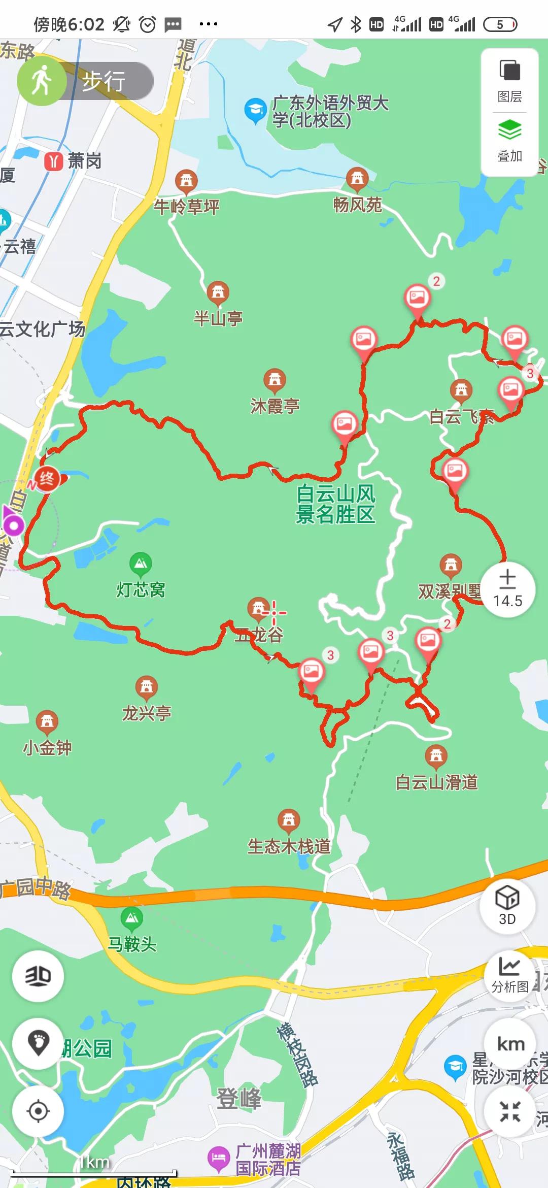 白云山适合徒步吗,一路徒步上白云山