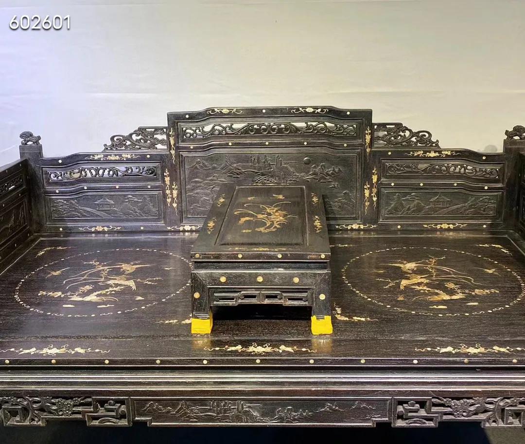 小叶紫檀罗汉床龙床,红木小叶紫檀罗汉床