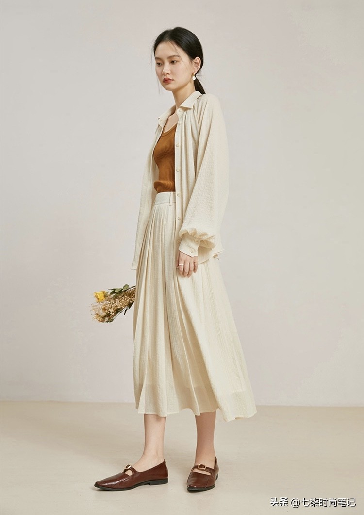 牛仔半裙永不过时,衬衫半裙高级感文艺