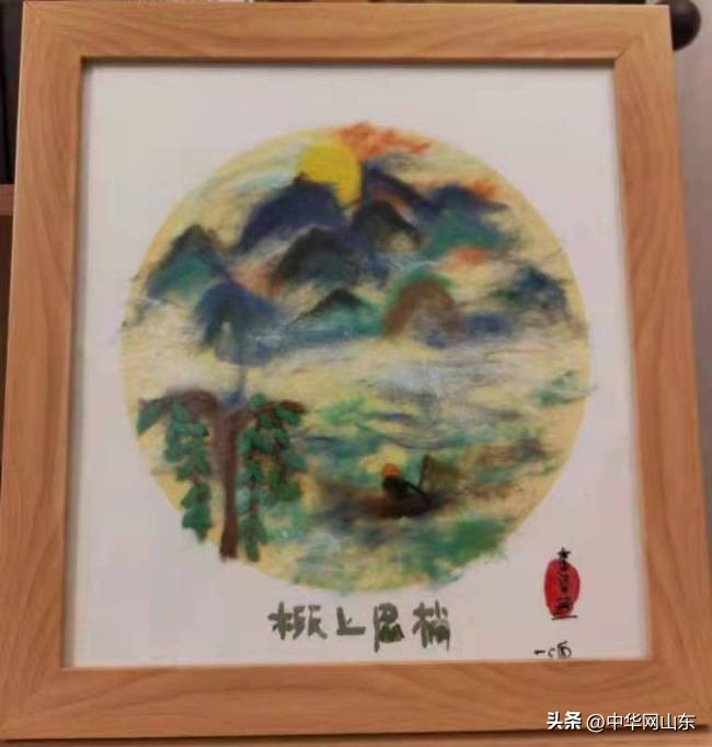 人满中秋圆——小朋友李泽丞佳节用棉絮画表达对老师们的祝福